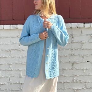 Vintage Baby Blue Cardigan Sweater